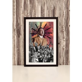 Gerahmter Kunstdruck mit Motiv Adolf Hitler/Drittes Reich