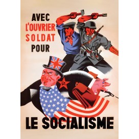 Plakat „Avec l'ouvrier et soldat ..."