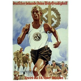 Plakat „Deutscher, bekunde deine Wehrfreudigkeit - Erwirb das SA.-Sportabzeichen"