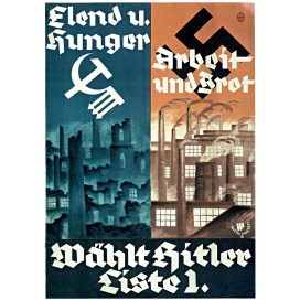 Plakat „Elend und Hunger - Arbeit und Brot"