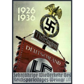 Plakat „Zehnjährige Wiederkehr des Weimarer Reichsparteitages 1926–1936"