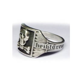 Ring "Meine Ehre heißt Treue" mit Totenkopf und gekreuzten Knochen