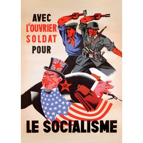 Plakat „Avec l'ouvrier et soldat ..."