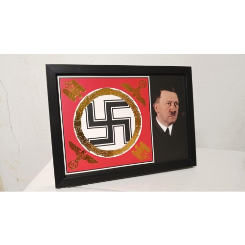 Postkarte Führerstandarte - eingerahmt (DIN A 5)